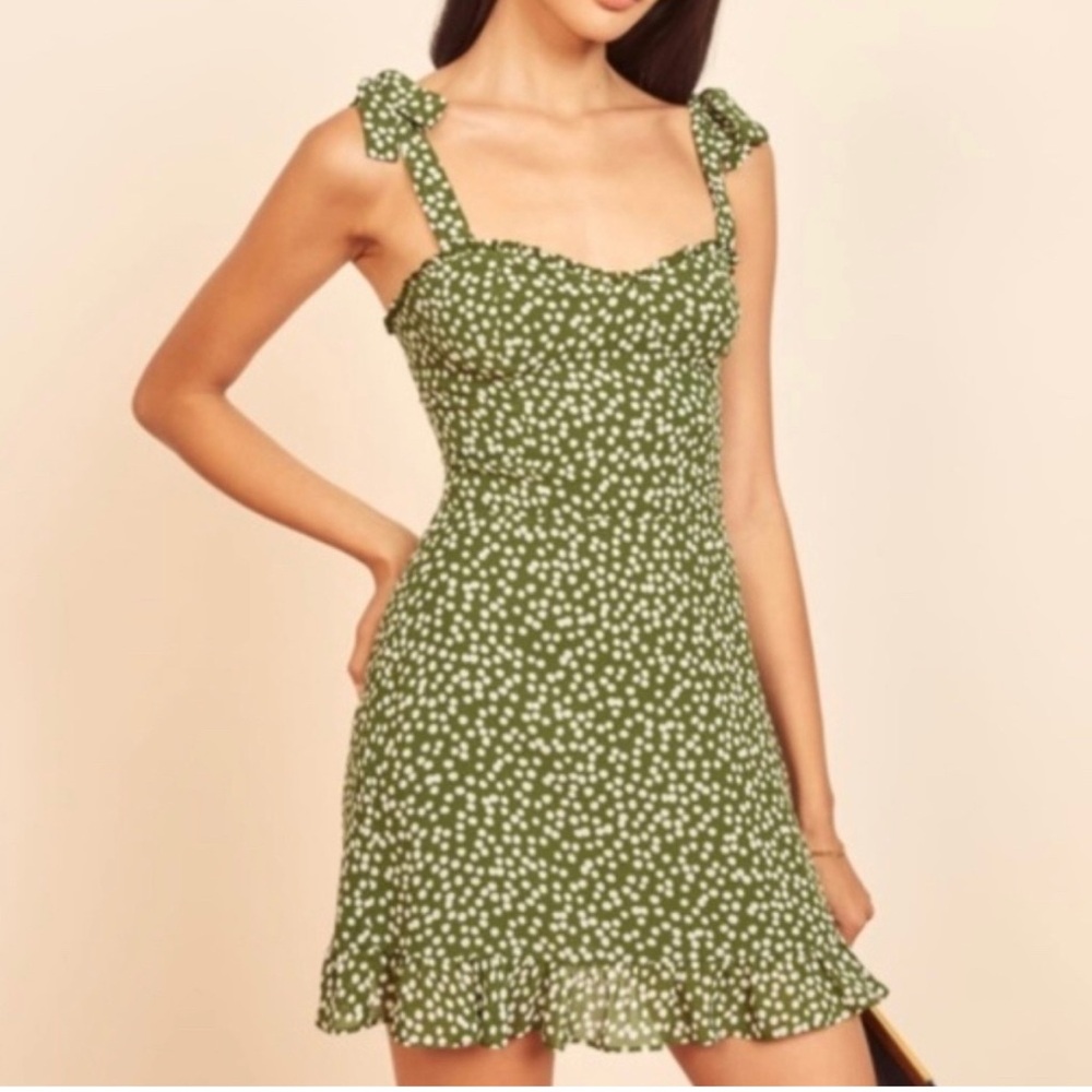 Green Floral Sleeveless Dress